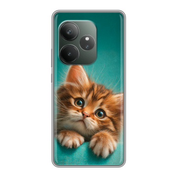 Силиконовый чехол на Realme GT 6T с принтом котенок