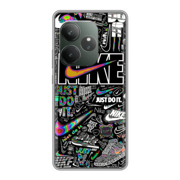 Силиконовый чехол на Realme GT 6T с принтом Найк Силиконовый чехол на Realme GT 6T с принтом Найк