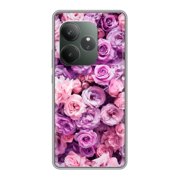 Силиконовый чехол на Realme GT 6T с принтом лавандовые розы