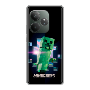 Силиконовый чехол на Realme GT 6T с принтом Майнкрафт Minecraft Силиконовый чехол на Realme GT 6T с принтом Майнкрафт Minecraft