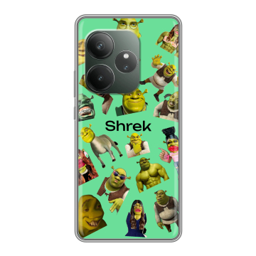 Силиконовый чехол на Realme GT 6T с принтом Шрек Shrek