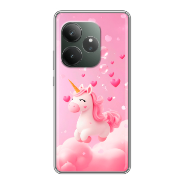Силиконовый чехол на Realme GT 6T с принтом Единорог