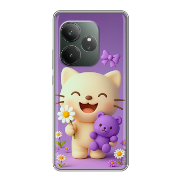 Силиконовый чехол на Realme GT 6T с принтом для девочек
