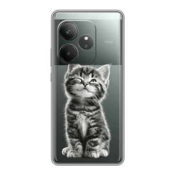 Силиконовый чехол на Realme GT 6T с принтом Котенок