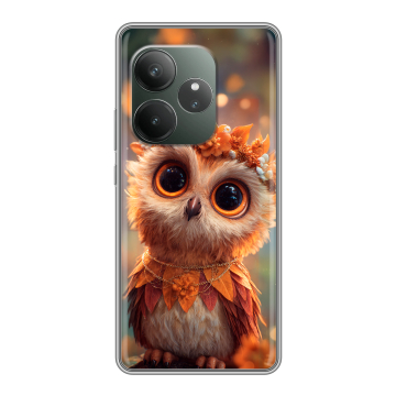 Силиконовый чехол на Realme GT 6T с принтом Милая сова