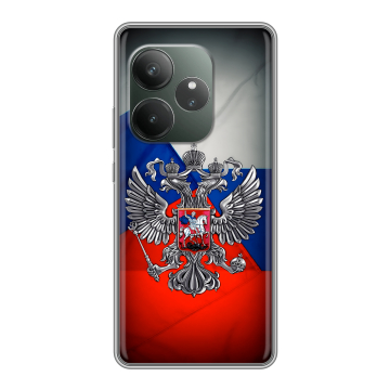 Силиконовый чехол на Realme GT 6T с принтом Флаг России