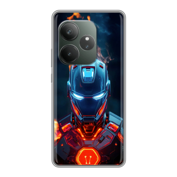 Силиконовый чехол на Realme GT 6T с принтом IronMan Железный человек