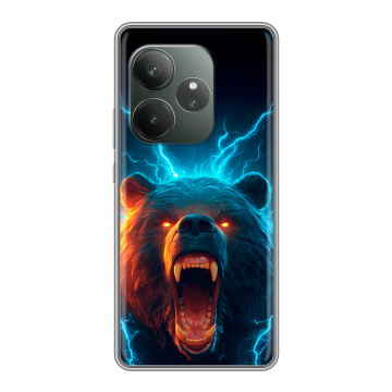 Силиконовый чехол на Realme GT 6T с принтом Медведь