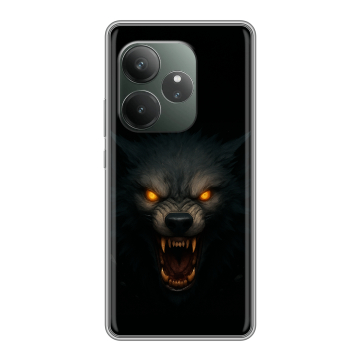 Силиконовый чехол на Realme GT 6T с принтом Волк