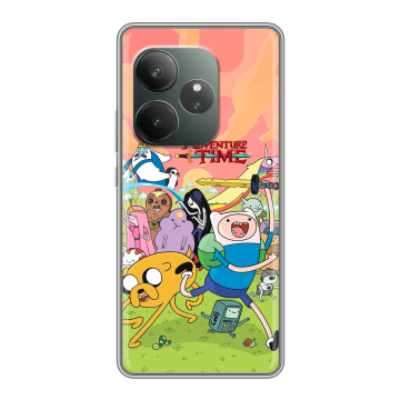 Силиконовый чехол на Realme GT 6T с принтом Adventure time Время приключений