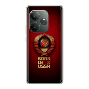 Силиконовый чехол на Realme GT 6T с принтом Флаг Герб СССР