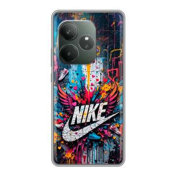 Силиконовый чехол на Realme GT 6T с принтом Nike Найк