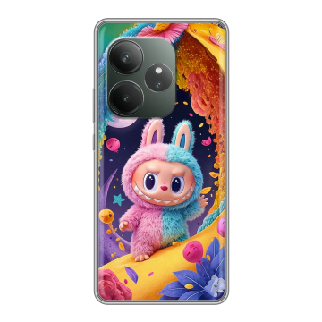 Силиконовый чехол на Realme GT 6T с принтом Labubu Лабубу