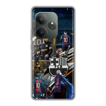 Силиконовый чехол на Realme GT 6T с принтом Messi Barcelona