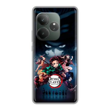 Силиконовый чехол на Realme GT 6T с принтом Demon Slayer Клинок рассекающий демонов