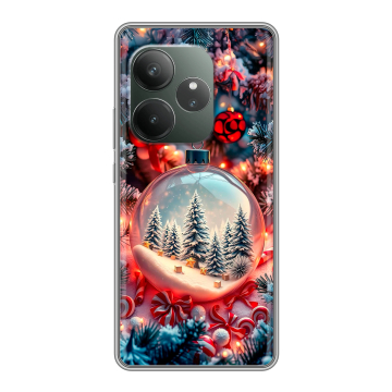 Силиконовый чехол на Realme GT 6T с принтом Новый год
