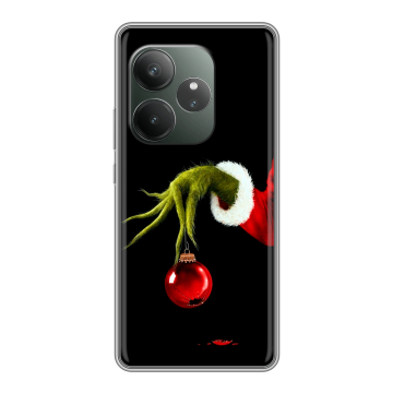 Силиконовый чехол на Realme GT 6T с принтом Новый год Гринч