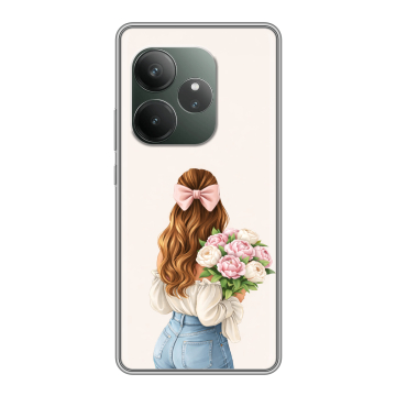 Силиконовый чехол на Realme GT 6T с принтом женский