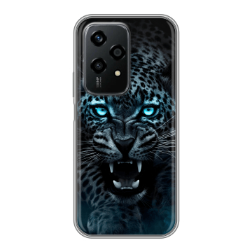 Силиконовый чехол на Honor 200 Lite с принтом Темный леопард Силиконовый чехол на Honor 200 Lite с принтом Темный леопард