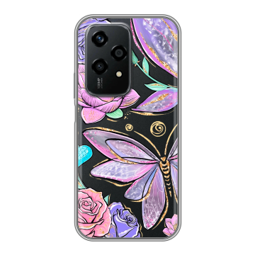 Силиконовый чехол на Honor 200 Lite с принтом Бабочки и цветы Силиконовый чехол на Honor 200 Lite с принтом Бабочки и цветы