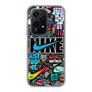 Силиконовый чехол на Honor 200 Lite с принтом найк nike черный