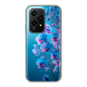 Силиконовый чехол на Honor 200 Lite с принтом голубые орхидеи
