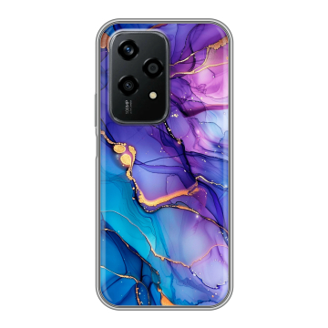 Силиконовый чехол на Honor 200 Lite с принтом синий мрамор