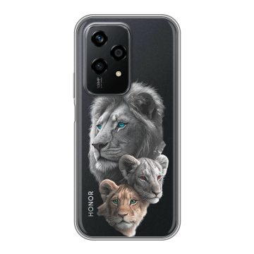Силиконовый чехол на Honor 200 Lite с принтом Львы Силиконовый чехол на Honor 200 Lite с принтом Львы