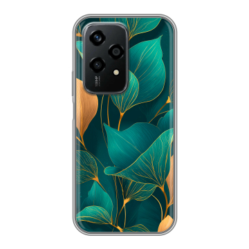 Силиконовый чехол на Honor 200 Lite с принтом Листья и золото Силиконовый чехол на Honor 200 Lite с принтом Листья и золото