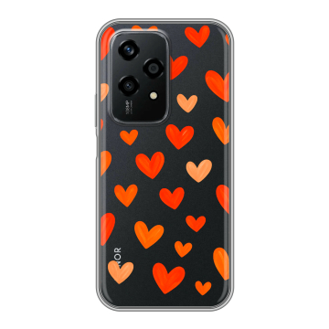 Силиконовый чехол на Honor 200 Lite с принтом Сердечки Силиконовый чехол на Honor 200 Lite с принтом Сердечки