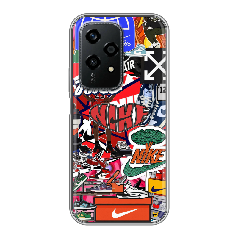 Силиконовый чехол на Honor 200 Lite с принтом Найк Nike яркий Силиконовый чехол на Honor 200 Lite с принтом Найк Nike яркий