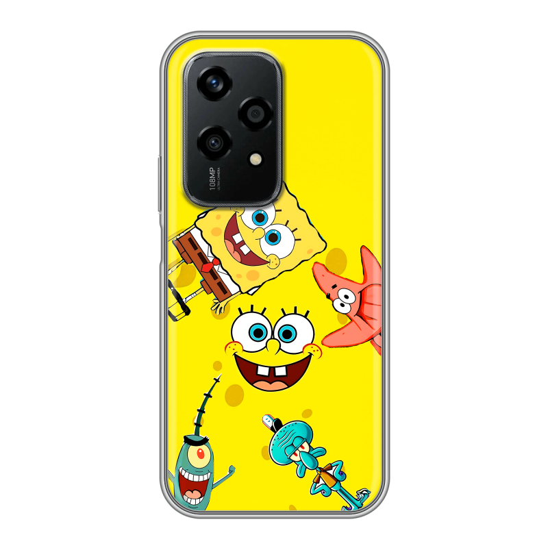 Силиконовый чехол на Honor 200 Lite с принтом Спанч боб Спанчбоб Силиконовый чехол на Honor 200 Lite с принтом Спанч боб Спанчбоб