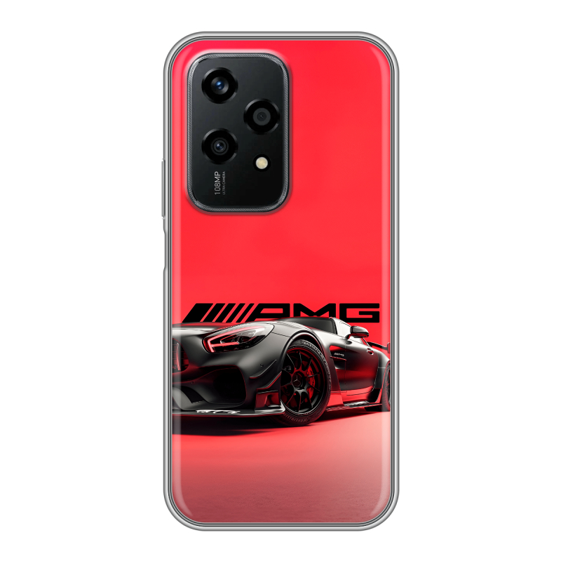 Силиконовый чехол на Honor 200 Lite с принтом Мерседес Mercedes AMG Силиконовый чехол на Honor 200 Lite с принтом Мерседес Mercedes AMG