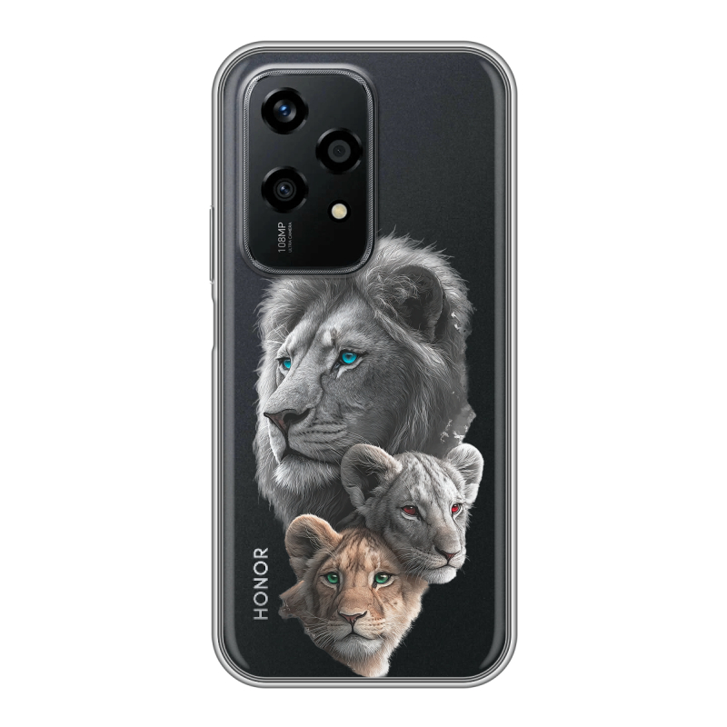 Силиконовый чехол на Honor 200 Lite с принтом Львы Силиконовый чехол на Honor 200 Lite с принтом Львы