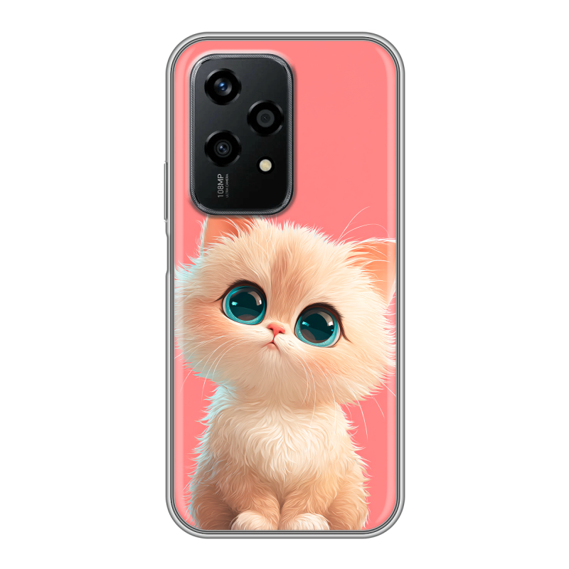 Силиконовый чехол на Honor 200 Lite с принтом Розовый котенок Силиконовый чехол на Honor 200 Lite с принтом Розовый котенок