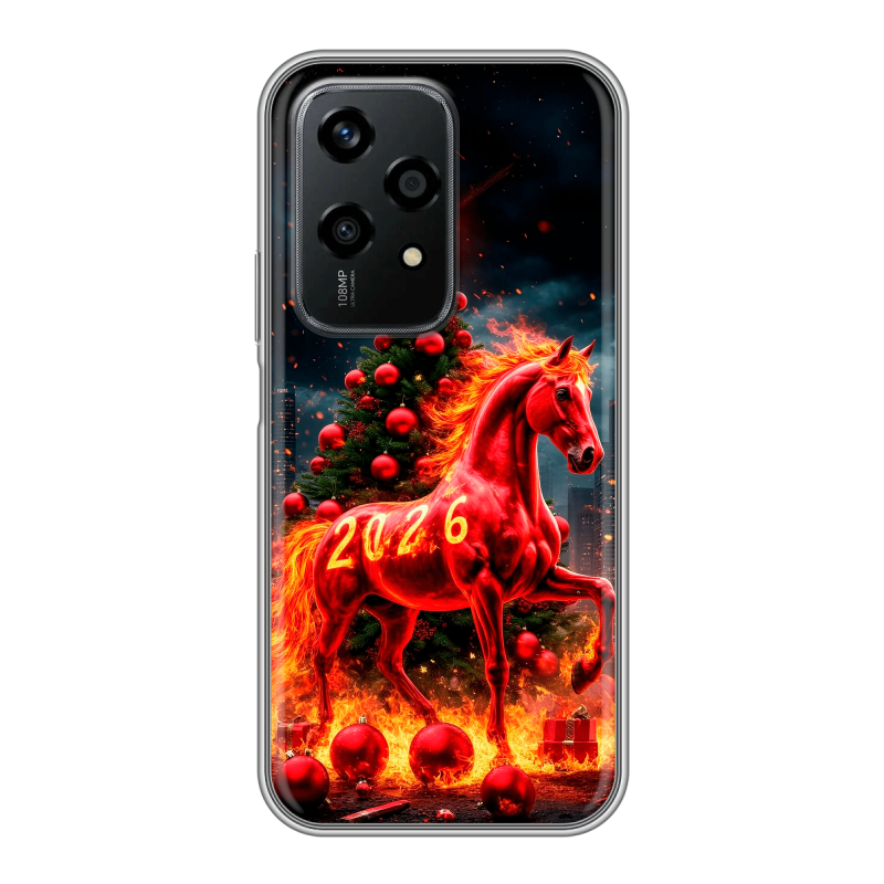Силиконовый чехол на Honor 200 Lite с принтом Новый год Силиконовый чехол на Honor 200 Lite с принтом Новый год