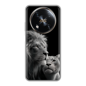 Силиконовый чехол на Itel RS4 с принтом Лев кошки