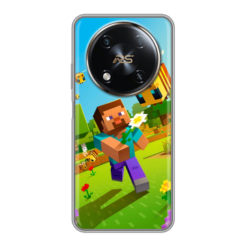 Силиконовый чехол на Itel RS4 с принтом Майнкрафт Minecraft