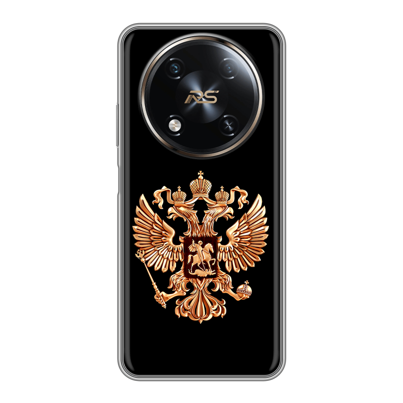 Силиконовый чехол на Itel RS4 с принтом Герб России золотой Силиконовый чехол на Itel RS4 с принтом Герб России золотой