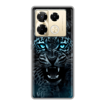 Силиконовый чехол на Infinix Note 40 Pro Plus 5G с принтом Темный леопард