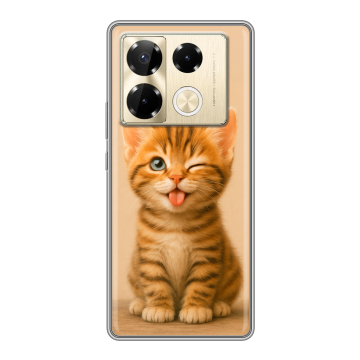 Силиконовый чехол на Infinix Note 40 Pro Plus 5G с принтом котенок Силиконовый чехол на Infinix Note 40 Pro Plus 5G с принтом котенок