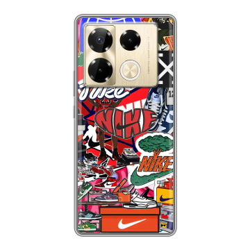 Силиконовый чехол на Infinix Note 40 Pro Plus 5G с принтом Найк Nike яркий Силиконовый чехол на Infinix Note 40 Pro Plus 5G с принтом Найк Nike яркий