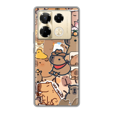 Силиконовый чехол на Infinix Note 40 Pro Plus 5G с принтом капибара Силиконовый чехол на Infinix Note 40 Pro Plus 5G с принтом капибара
