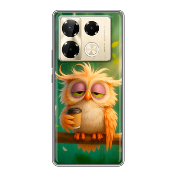 Силиконовый чехол на Infinix Note 40 Pro Plus 5G с принтом сова