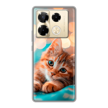 Силиконовый чехол на Infinix Note 40 Pro Plus 5G с принтом котик Силиконовый чехол на Infinix Note 40 Pro Plus 5G с принтом котик