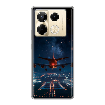 Силиконовый чехол на Infinix Note 40 Pro Plus 5G с принтом самолет Силиконовый чехол на Infinix Note 40 Pro Plus 5G с принтом самолет