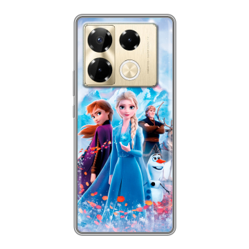 Силиконовый чехол на Infinix Note 40 Pro Plus 5G с принтом Холодное сердце Frozen