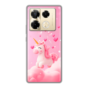 Силиконовый чехол на Infinix Note 40 Pro Plus 5G с принтом Единорог