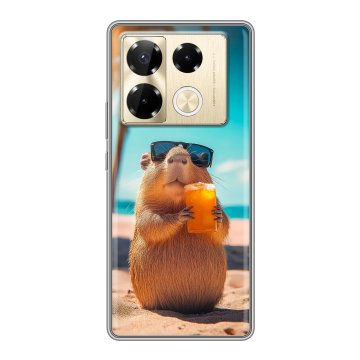 Силиконовый чехол на Infinix Note 40 Pro Plus 5G с принтом Капибара