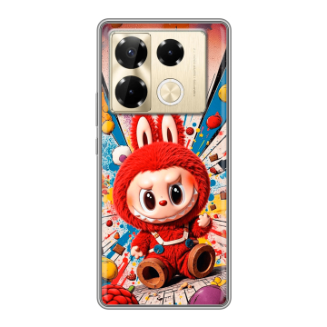 Силиконовый чехол на Infinix Note 40 Pro Plus 5G с принтом Labubu Лабубу